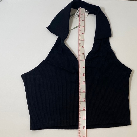 H&M NWT Women’s Halterneck Top with Collar Black Size Small - Picture 4 of 8